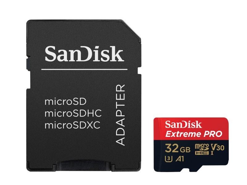 Carde de Memorie Micro Secure Digital SanDisk Extreme Pro, 32GB, UHS-I, Class 10 + Adaptor - 2 | YEO