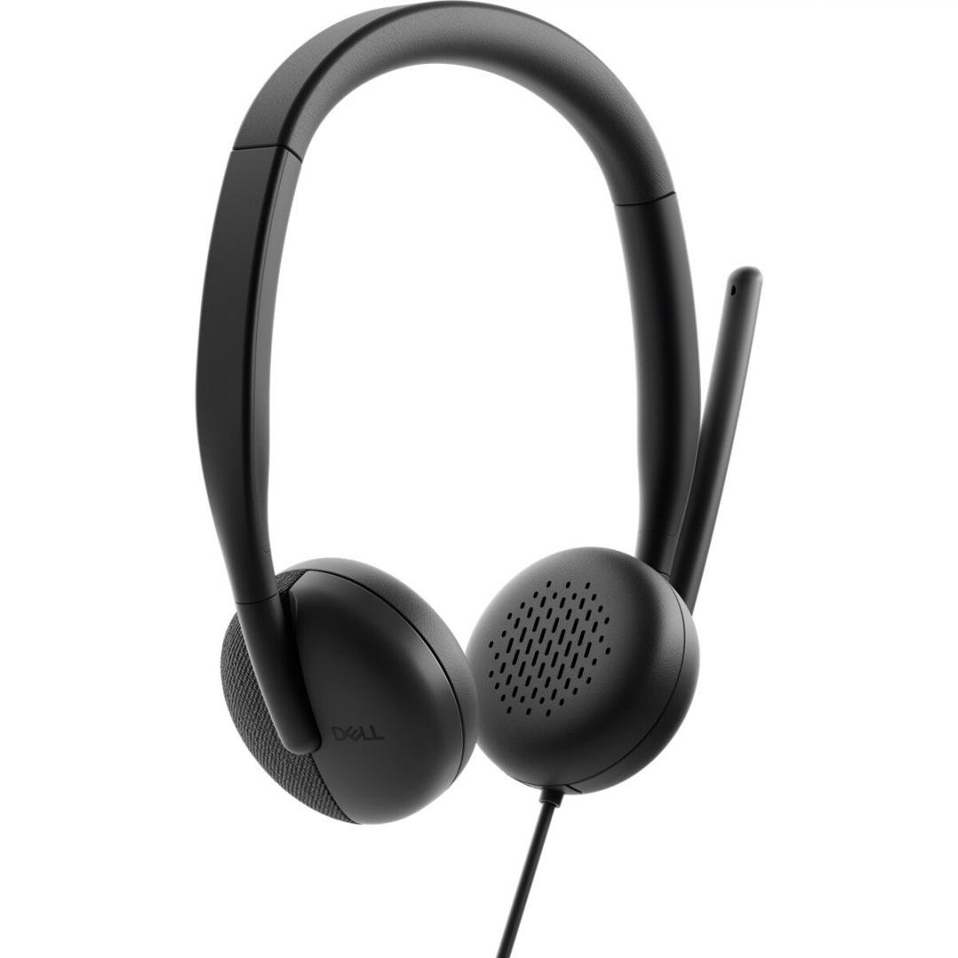 Căști cu fir Dell WH3024 cu microfon AI Noise Cancelling, USB-C, Certificare Microsoft Teams și Zoom - 1 | YEO