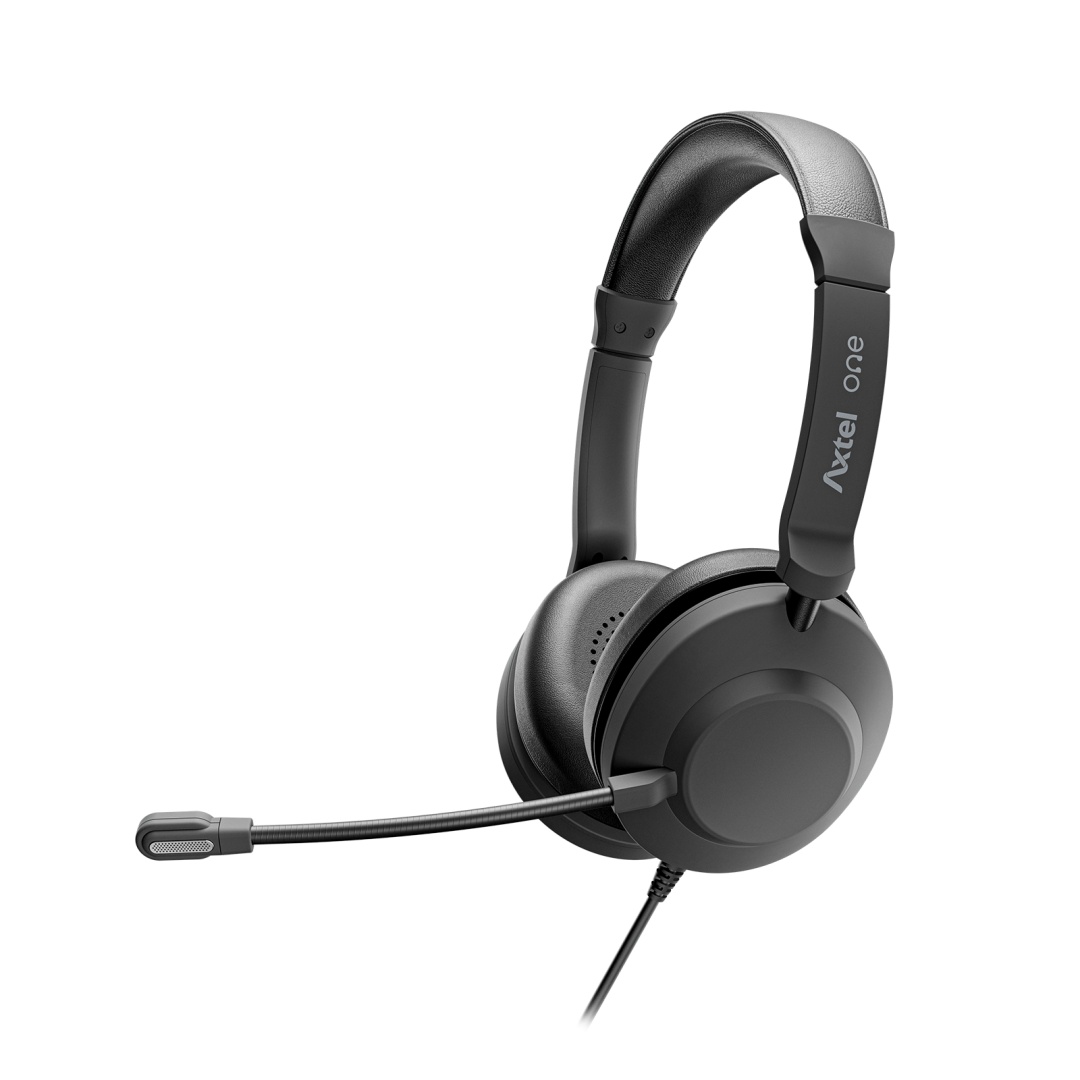 HEADSET AXTEL ONE UC35 STEREO HD AXH-ONE , Corded, Plug&Play USB / 3.5mm Jack Headset Conectivity USB-A, USB-C; Jack / with STEREO HD . Speaker Size has 40 mm / Passive noise reduction : STRONG / Vegan Leather - 3 | YEO