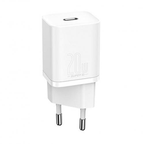 Incarcator retea Baseus Speed Mini, Quick Charge 20W, 1 x USB Type-C 5V/3.0A, alb - 1 | YEO