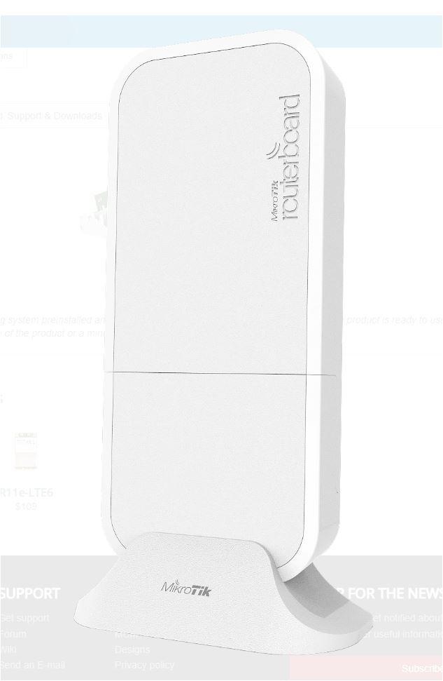 Mikrotik wAP R weatherproof 2.4Ghz wireless access point with a miniPCI-e slot, RBWAPR-2ND, 1* 10/100 Ethernet ports, 1* CPU core count, CPUnominal frequency: 650 MHz, RAM: 64 MB, Flash Storage: 16 MB, PoE in:Passive, 2* Wireless 2.4 GHz number of - 1 | YEO