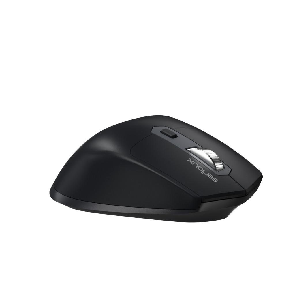 Mouse Serioux Apex 166 Wireless reincarcabil USB-C, Negru, senzor: Optic, DPI: 800/ 1200/1600/ 2400, conexiune: Dongle USB 2,4 GHz, banda de frecventa: 2,4 GHz, click silentios, design ergonomic, baterie integrată litiu de 500 mAh, cerințe OS: Win, Mac, - 1 | YEO