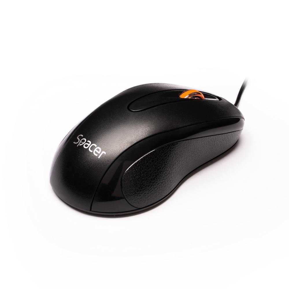 MOUSE Spacer, PC sau NB, cu fir, USB, optic, 1000 dpi, butoane/scroll 3/1, negru, SPMO-F01 - 2 | YEO