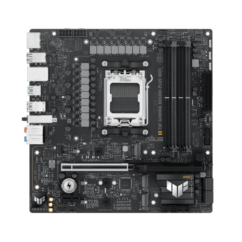 Placa de Baza ASUS TUF GAMING B850M-PLUS WIFI AM5, 4x DDR5, 1xDP 1x HDMI, 1x PCIE 5.0 x16 1x PCIE 4.0x16 1x PCIE 4.0 x1, 3x M.2, 4x SATA 6GB/s, mATX - 1 | YEO