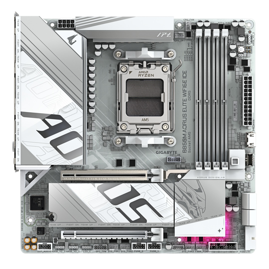 Placa de Baza GIGABYTE B850M AORUS ELITE WIFI6E ICE AM5 - 2 | YEO