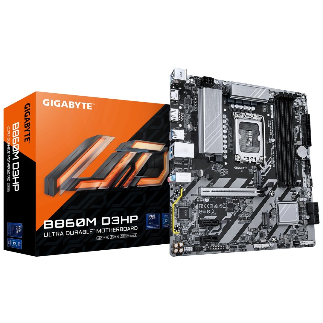 Placa de bază GIGABYTE B860M D3HP | LGA 1851 | DDR5 | PCIe 5.0 | USB-C