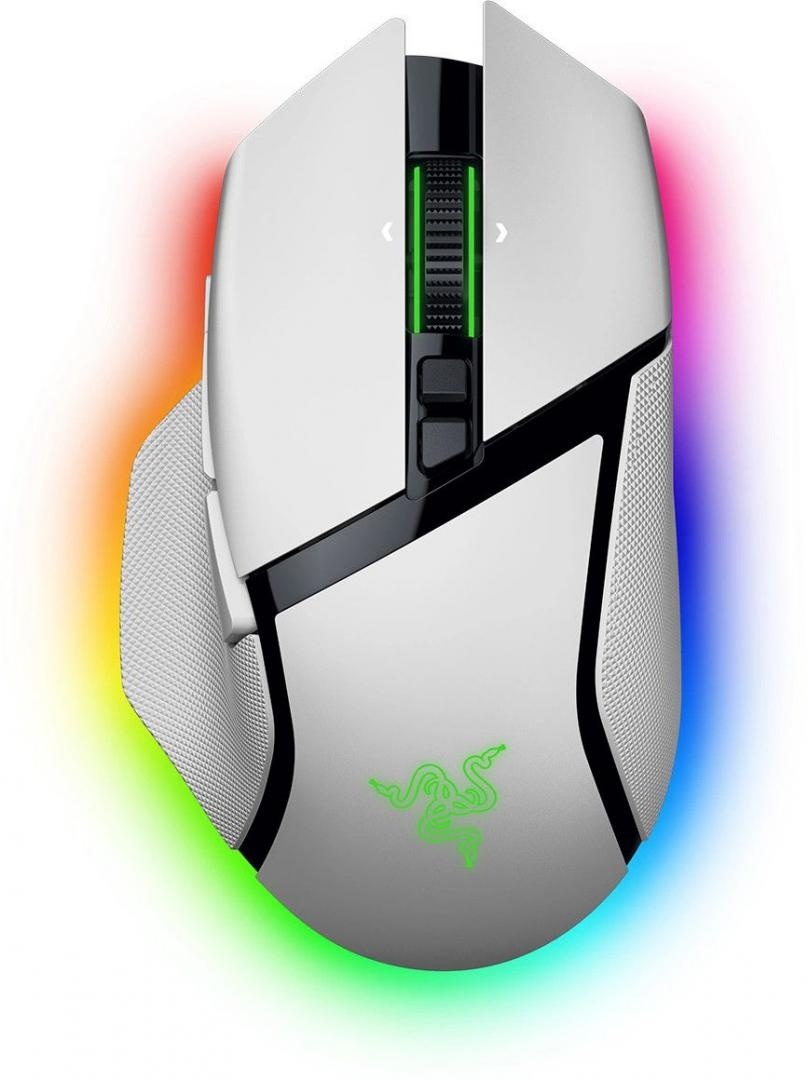 Razer Basilisk V3 Pro 35K, wireless, bluetooth, rezolutie maxima 35000 DPI, iluminare Razer Chroma™ RGB, senzor Focus Pro 35K Optical Sensor Gen-2, alb