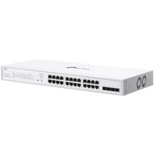 Switch TP-Link cu 28 de porturi, 24× Gigabit 802.3af/at PoE+ ports si 4× Gigabit SFP slots, capacitate switch 56 Gbps, dimensiuni 17.3×8.7×1.73 in (440×220×44 mm) - 2 | YEO