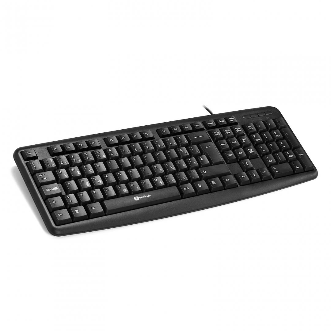 Tastatura Serioux 9400 ROMANIA, cu fir, RO layout, neagra, 104 taste, USB