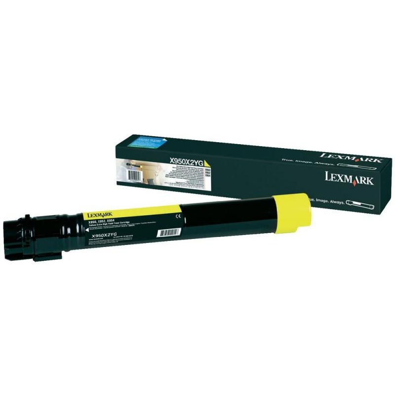 Toner Lexmark X950X2YG, yellow, 22 k, X950de , X950de Statoil ,X950dhe , X952de , X952dhe , X952dte , X954de , X954dhe