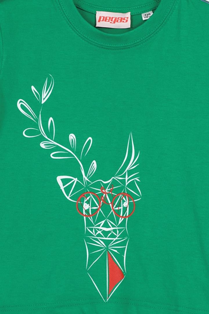 TRICOU CERB FAMILIE COPII K GREEN-6 - 2 | YEO