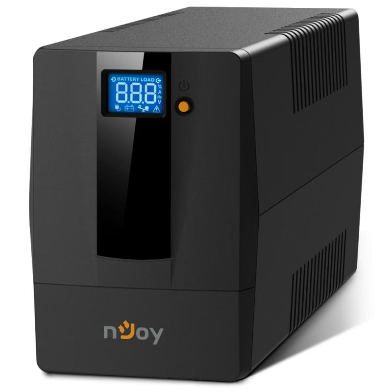 UPS nJoy Horus Plus 800, 800VA/480W, Afisaj LCD cu ecran tactil,2 Prize Schuko cu Protectie, Repornire Automata, RJ11 protectie pentru linia de telefon/modem, Posibilitatea de monitorizare si control prin USB, LAN si internet, port de comunicare USB,