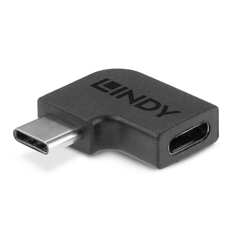 Adaptor Lindy USB-C 3.2 la USB C 90°, material PVC, temperaturi de operare -10°C - 80°C (14°F - 176°F), negru