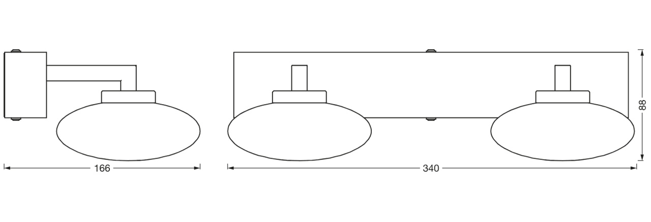 Aplica LED inteligenta pentru baie Ledvance SMART+ Wifi Orbis Elypse 340, 12W, 1000 lm, lumina alba (3000-6500K), IP44, 340x166x880mm, metal, Argintiu - 2 | YEO