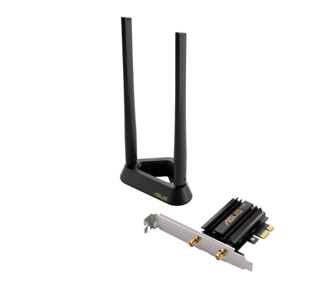 ASUS PCE-AXE59BT Wifi si Bluetooth 5.2 PCIe adapter, WI-FI 6, 2.4GHz / 5GHz / 6GHz, greutate: 78.4G, 2 x Antene externe, PCI-Express x 1. - 2 | YEO