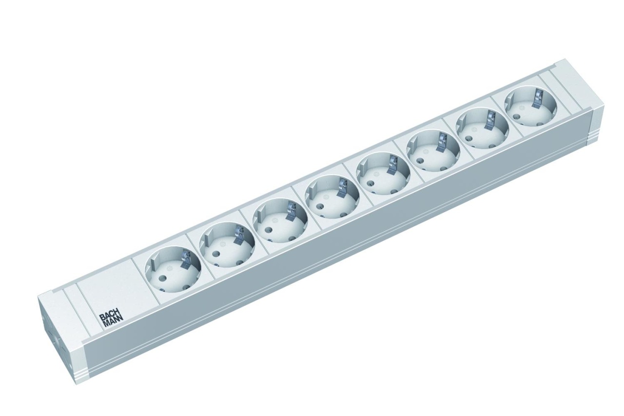 Bachmann IT PDU 8 x prize Schuko, in Schuko, 1U, impamantare, fara intrerupator, 2 metri, RAL 7035, PVC