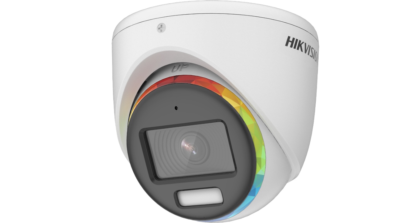 Camera de supraveghere Hikvision Turbo HD turret DS-2CE70DF8T-MFSLN (3.6mm); 2MP, Color Vu - imagini color pe timp de noapte, mirofon audio incorporat, Aperture F1.0, senzor: 2 MP CMOS, rezolutie: 1920 (H) × 1080 (V)@25fps, iluminare: 0.0003 Lux @ (F1.0,