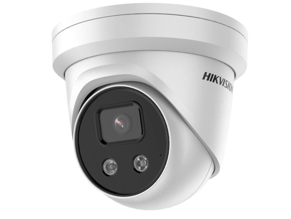 Camera supraveghere Hikvision IP turret DS-2CD2346G2-IU(2.8mm)C, 4MP, Acusens - filtrarea alarmelor false dupa corpul uman si masini, low- light powered by DarkFighter, microfon audio incorporat, senzor: 1/3