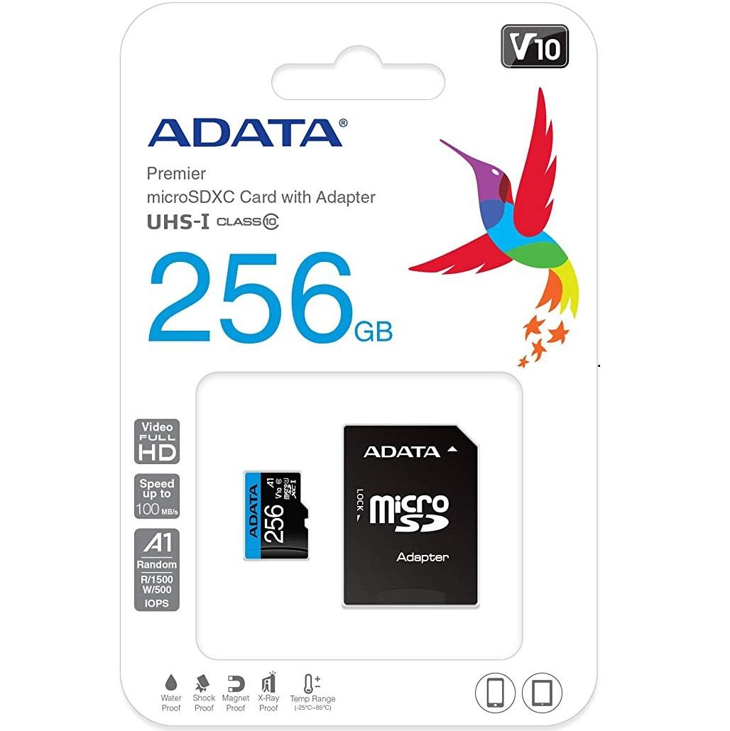 Card de Memorie MicroSD Adata Premier, 256GB, Adaptor SD, Class 10 - 1 | YEO