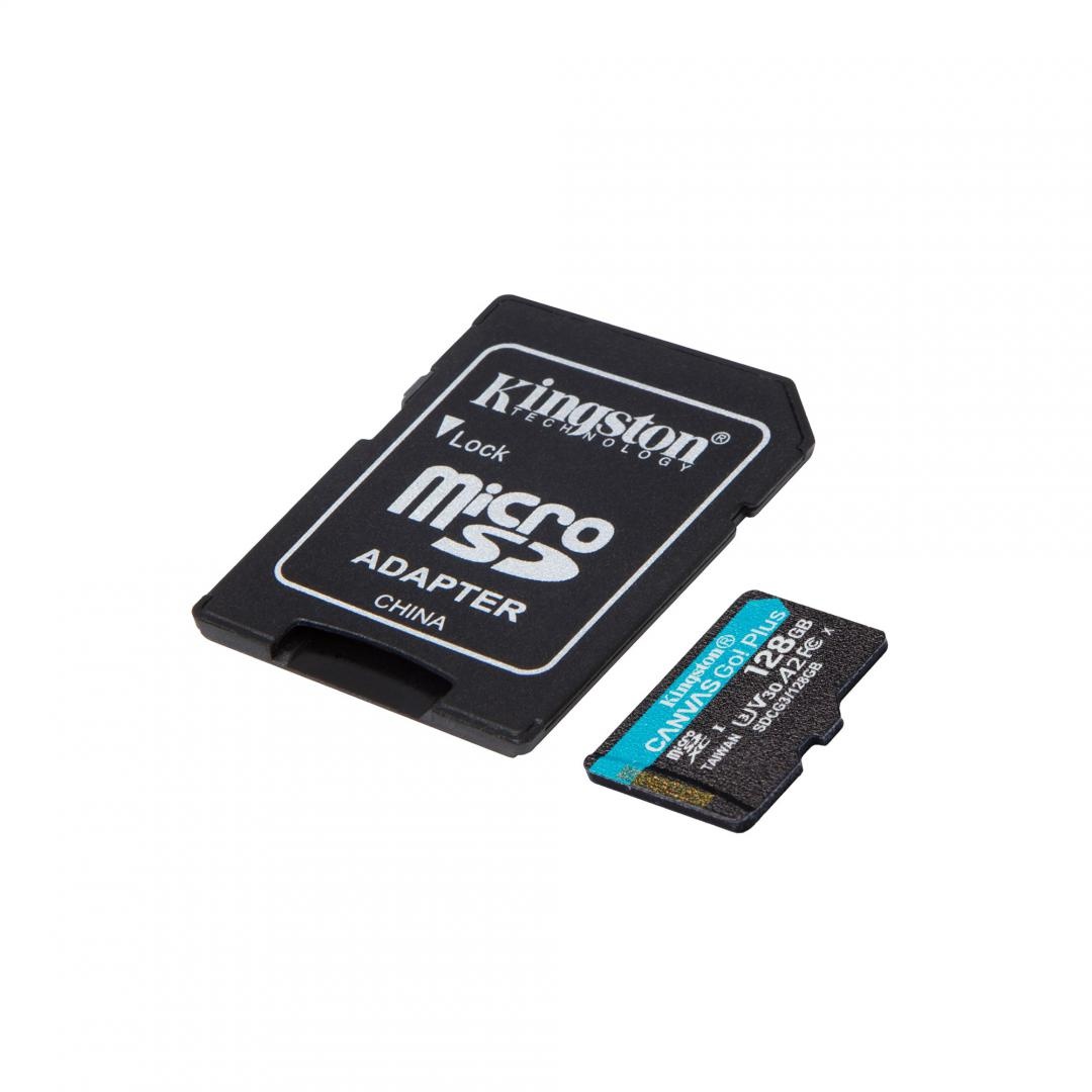 Card de Memorie MicroSD Kingston Canvas GO Plus, 256GB, Adaptor SD, Class 10 - 1 | YEO