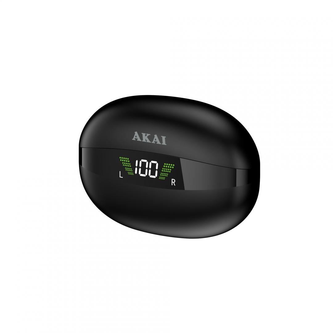 Casti Akai BTE-J350 wireless, bluetooth 5.3, putere intrare incarcare 5V 250mA, răspuns în frecvență: 20Hz ~ 20KHz, negru - 1 | YEO