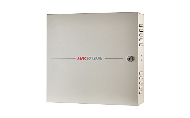 Centrala control access Hikvision DS-K2602T, pentru 2 usi bidirectionale ( 4 x cititoare Wiegand sau 4 cititoare RS-485), capacitate de stocare: 100,000 cartele si 300,000 evenimente, comunicare: TCP/IP, RS-485, Wiegand (W26/W34), EHome 5.0, si protocol