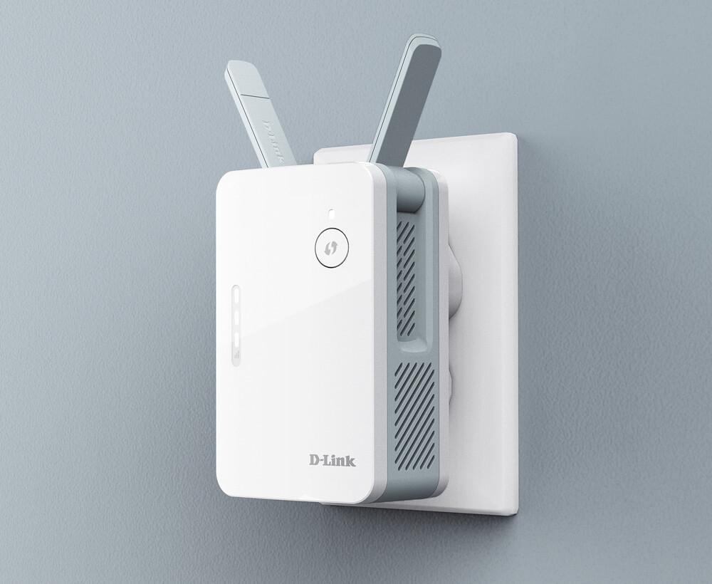 D-Link AX1500 Mesh Range extender E15, Standarde wireless: IEEE 802.11ax/ac/n/g/b/k/v/a/h, IEEE 802.3u/ab, interfata: 1xLAN, 2 x Antene externe, dimensiuni: 105 x 63.5 x 50 mm, greutate: 161g, Dual-band 2x2 Wi-Fi 6, viteza: 1201Mbps (5GHz), 300Mbps