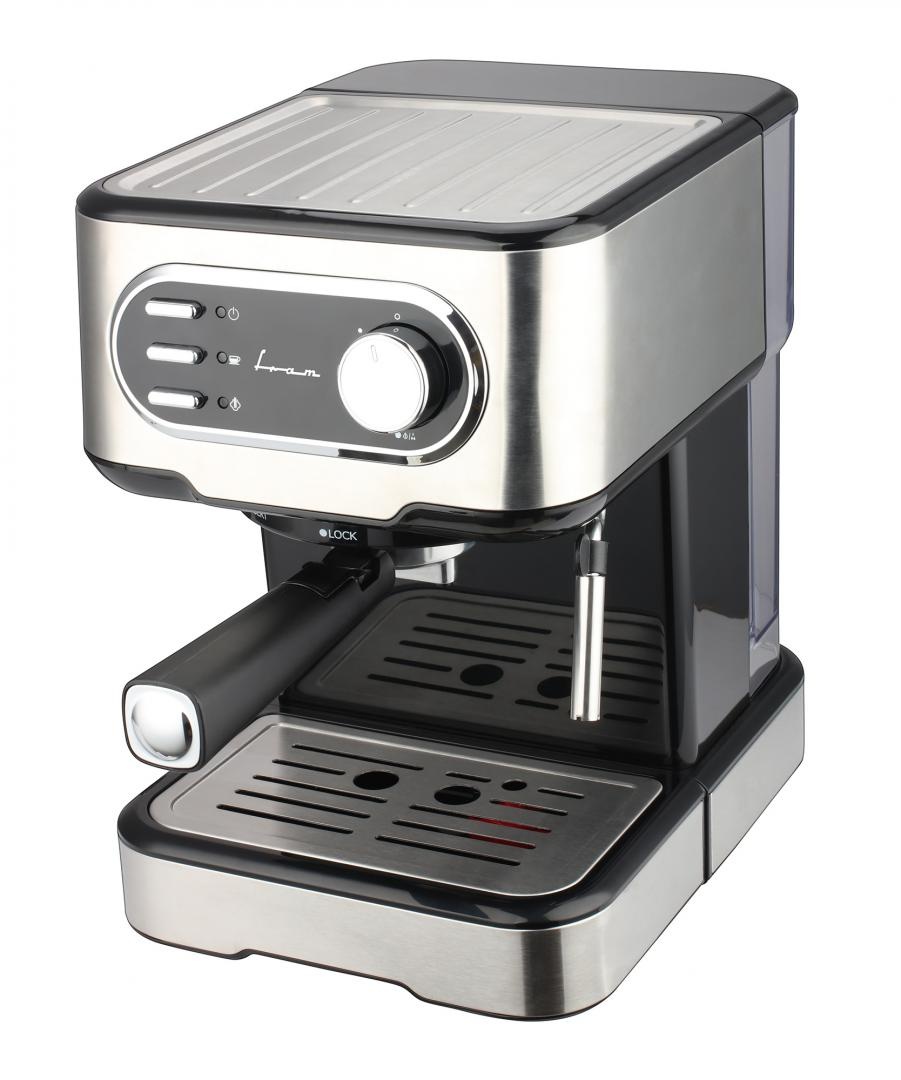 Espressor manual FRAM FEM-850BKSS, 850W, 15 bar, rezervor apă 1.5L, Argintiu