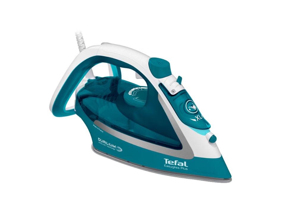 Fier de calcat Tefal EasyGliss Plus FV5737E0, 2500W, jet de abur 220g/min, abur variabil 0- 45g/min, rezervor apa 270ml, talpa Durilium Airglide, oprire automata, turcoaz