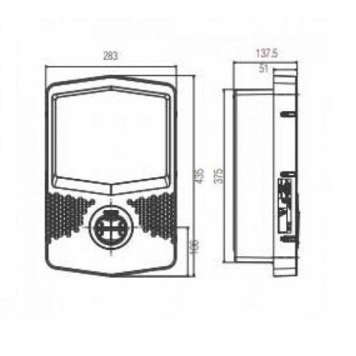 I-CON Wall Box - Wall-Mounting Charging Station, 22kW, 400V, 32A, IP55,AUTOSTART - Type 2 Mobile With Cable - 1 | YEO