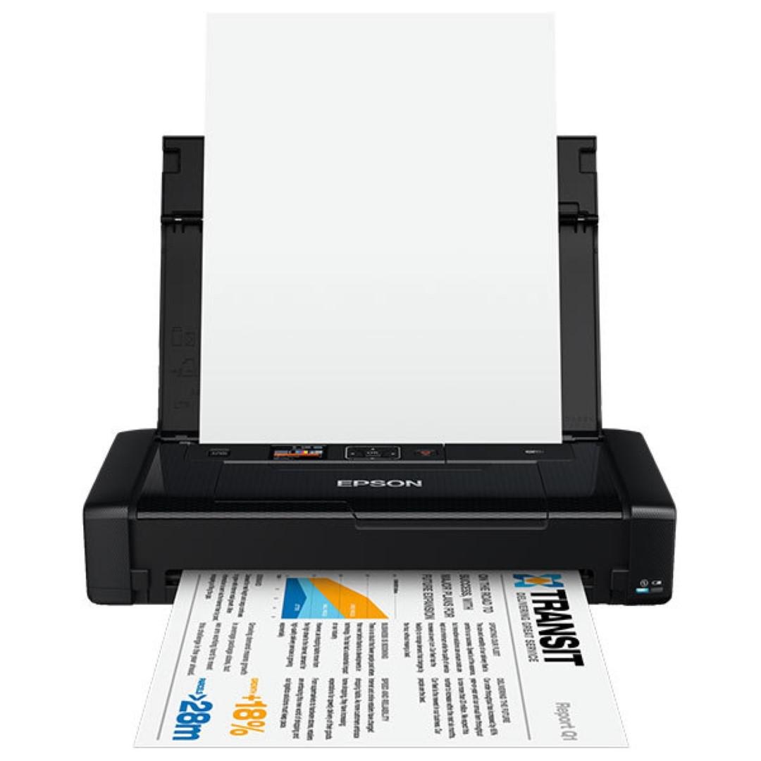 Imprimanta inkjet color portabila Epson WF-100W, dimensiune A4, viteza 7ppm alb-negru, 4ppm color, rezolutie 5760x1440 dpi, alimentare hartie 20 coli, interfata USB2.0, Wireless, Wi-Fi Direct, PictBridge, Google Cloud Print, Air Print, Epson Connect - 1 | YEO