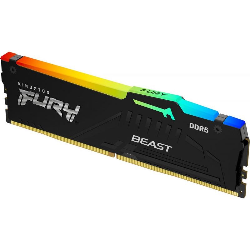 Memorie RAM Kingston , DIMM, 16GB (2x8GB) DDR5, CL40, 5200MHz FURY Beast RGB - 3 | YEO