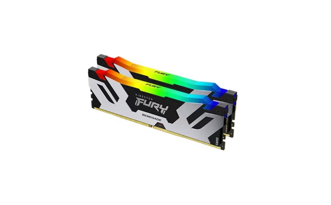 Memorie RAM Kingston, DIMM, DDR5, 32GB, 7200MHz, CL38, 1.35V, FURY Renegade White, RGB, Kit of 2