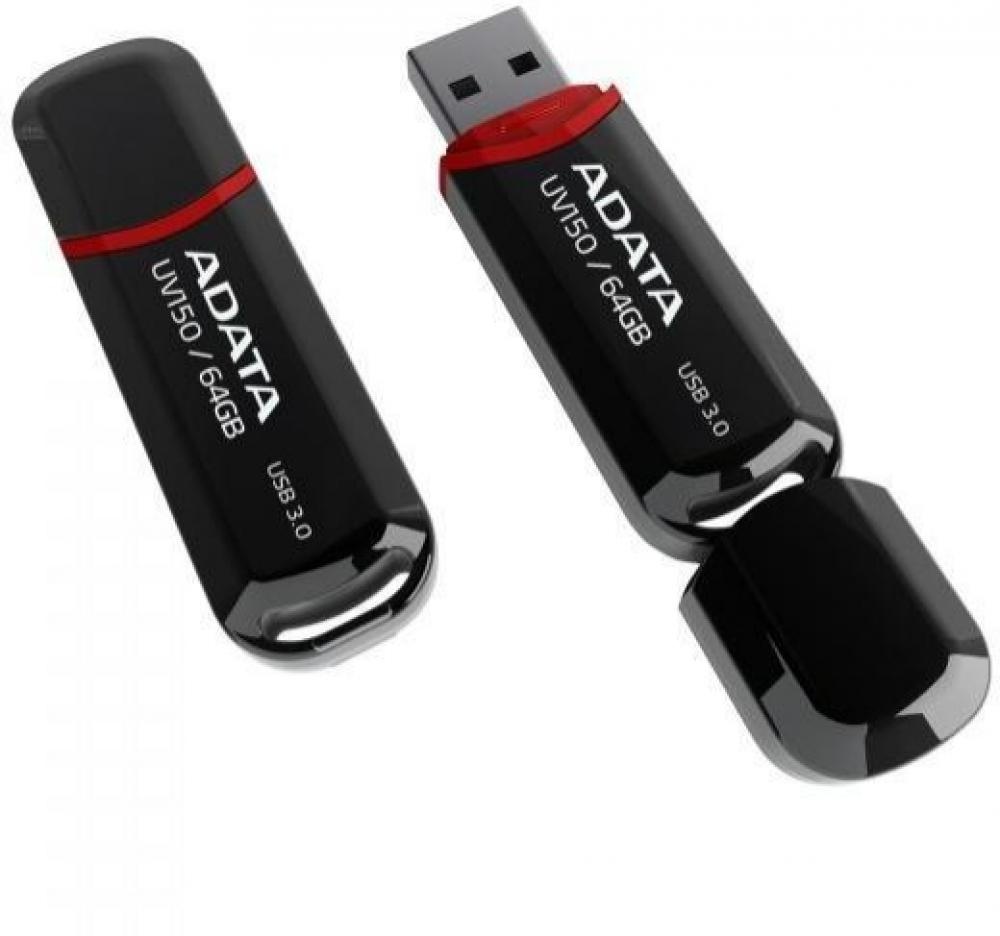 Memorie USB Flash Drive Adata UV150, 64Gb, USB 3.2, negru - 1 | YEO