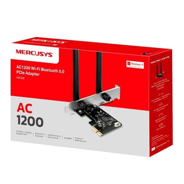 Mercusys AC1200 Wi-Fi Bluetooth PCIe Adapter