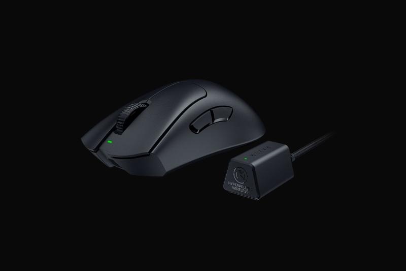 Mouse Razer DeathAdder V3 Pro optic, numar butoane progamabile 5, rezolutie 30000 DPI, negru, include Dongle wireless HyperPolling - 3 | YEO