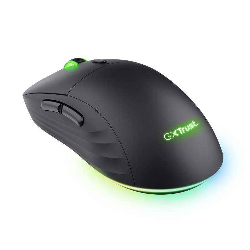 Mouse wireless Trust GXT 927 Redex+, rezolutie maxima 25600 DPI, senzor PAW3370, polling rate 125/250/500/1000Hz, iluminare full RGB, negru - 2 | YEO