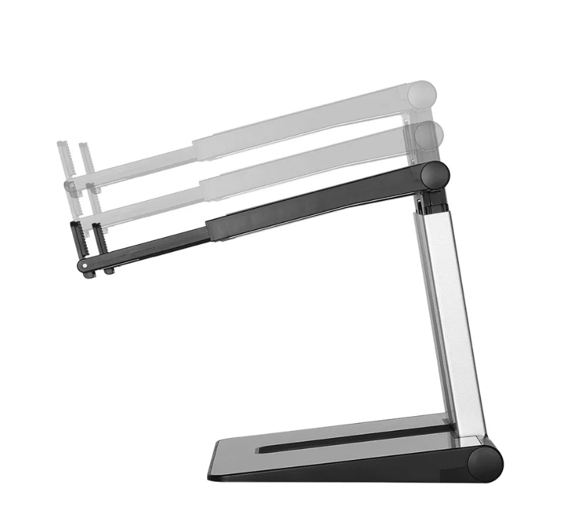 NM Newstar foldable laptop stand stand Silver/ Black Specifications General Min. screen size*: 10 inch Max. screen size*: 17 inch Min. weight: 0 kg Max. weight: 5 kg Screens: 1 Desk mount: Stand Functionality Height adjustment: 20,7-26,7 cm Width - 3 | YEO