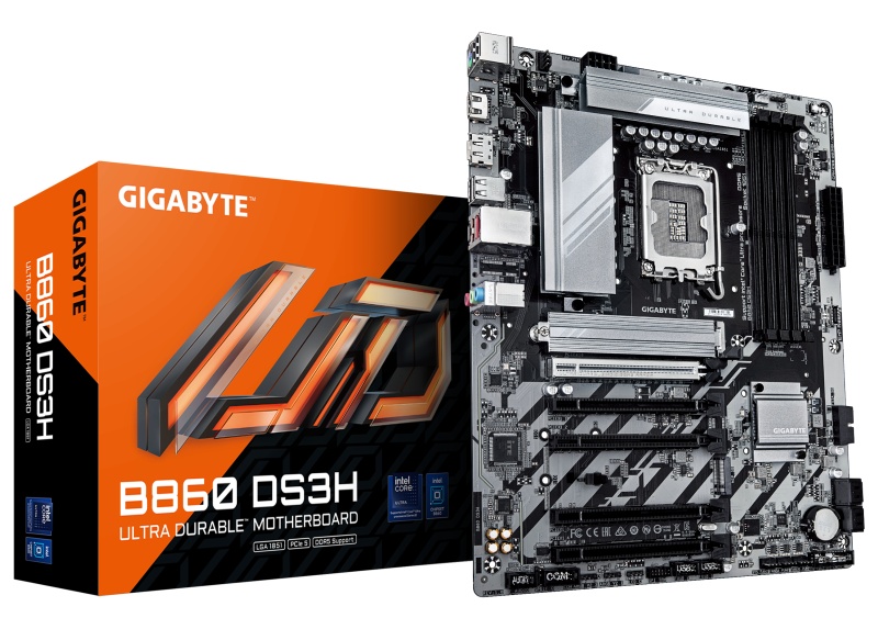 Placa de Baza GIGABYTE B860 DS3H LGA1851, 4x DDR5, 1x HDMI 1x DP, 1x PCIE 5.0 x16 4x PCIE 4.0 x16, 2x M.2, 4x SATA 6GB/s, ATX