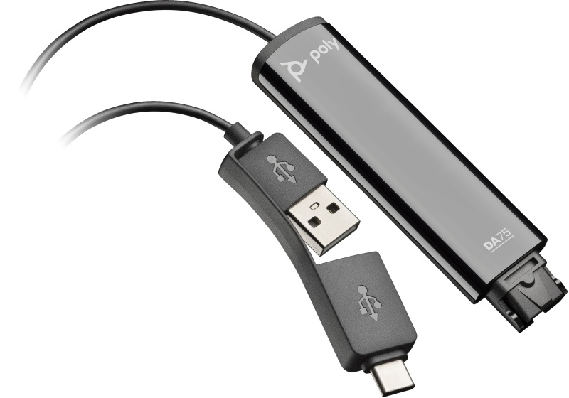 Poly DA75 USB to QD Black Adapter TAA - 1 | YEO