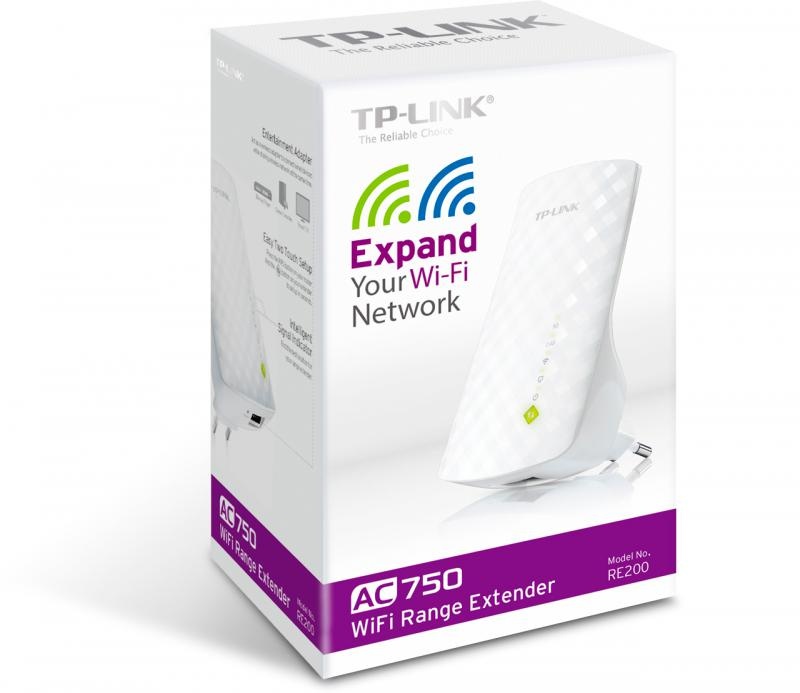 Range Extender TP-Link RE200, AC750, OneMesh™, Dual-Band, Smart Roaming - 1 | YEO