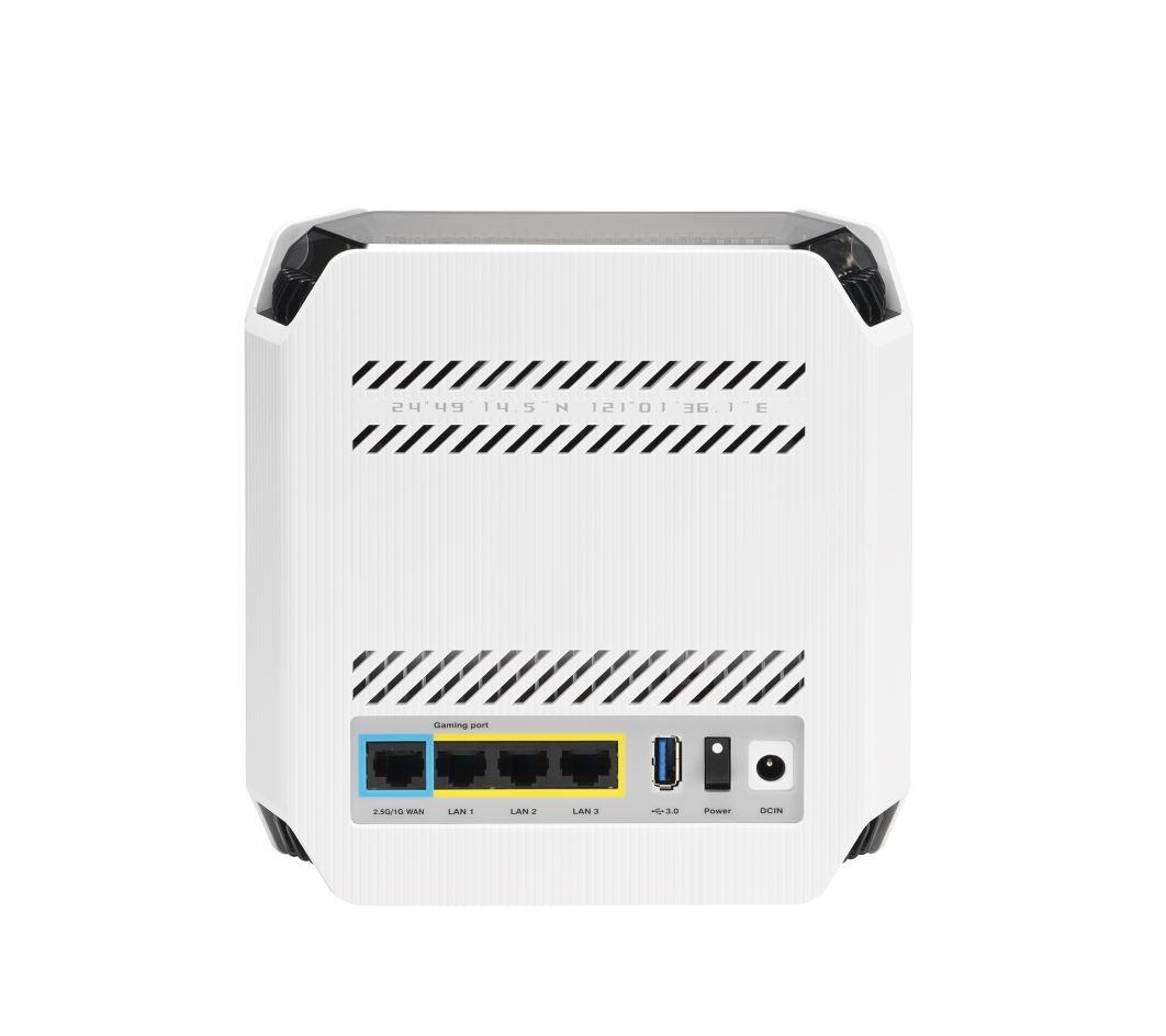 Router Wireless Asus GT6(W-1-PK)White, tri-band, WI-FI 6, Standard retea: WiFi 6 (802.11ax), IPv4, IPv6, Backwards compatible with 802.11a/b/g/n/ac Wi-Fi, segment AX10000, , 2.4GHz 574Mbps, 5G-1Hz 4804Mbps, 5G-2 4804Mbps, 9 antene interne, Procesor - 2 | YEO