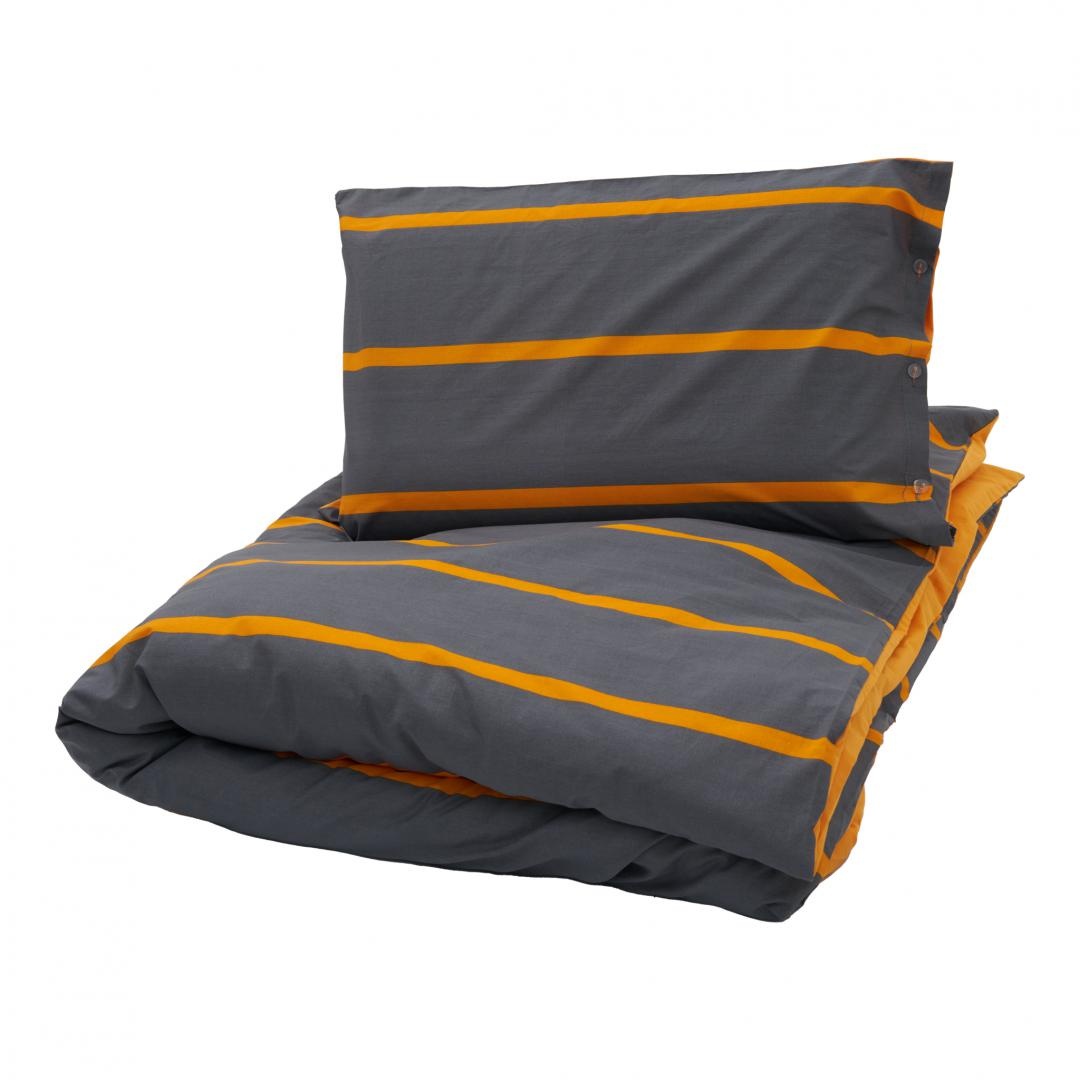 SET DE PAT SINGLE BUMBAC GREY/ORANGE - 3 | YEO