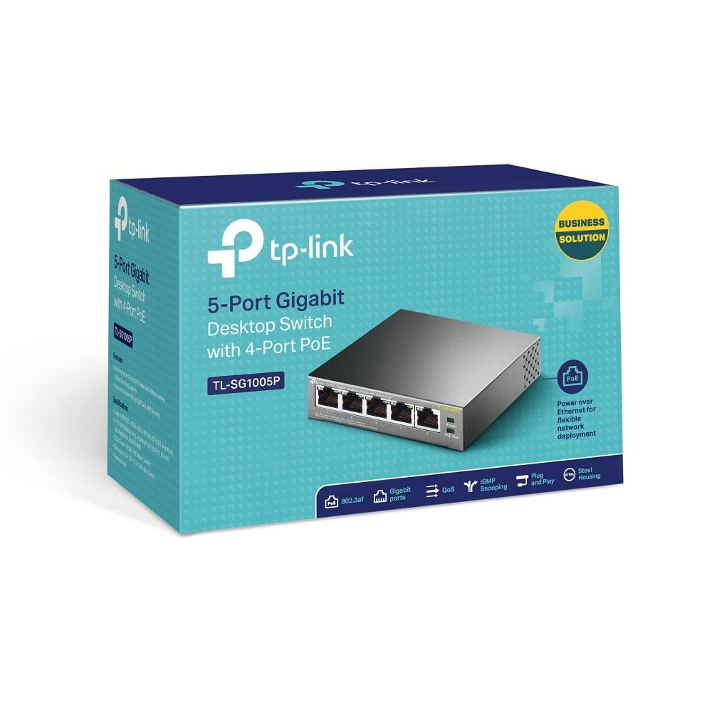 Switch TP-LINK TL-SG1005P, 5 port, 10/100/1000 Mbps - 1 | YEO