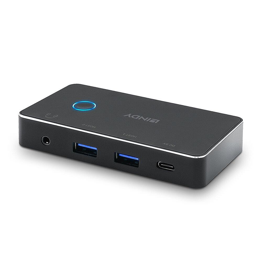 Switch USB Lindy, 4 porturi USB 3.0 2:4, latime de banda suportata 5 Gbps, chipset RTS5411, GPD8104B, AWS3410 - 1 | YEO