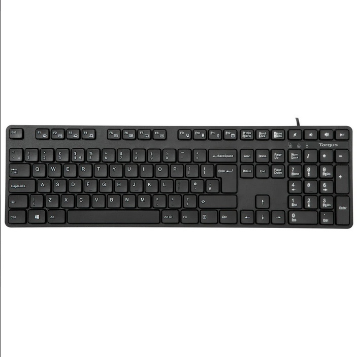 Targus Tastatura Antimicobiala cu fir, 108 taste, layout UK, negru - 2 | YEO