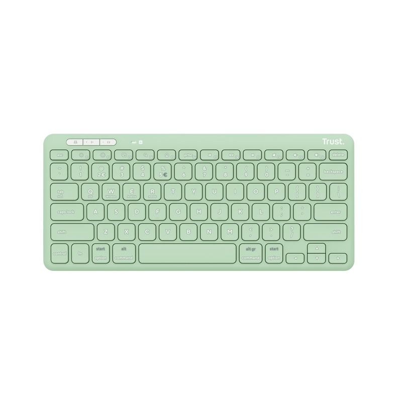 Tastatura Trust Lyra Wireless, conexiune USB-A, USB-C 1.1, distanta acoperire wireless 10m, 1x AAA baterie, compatibila cu laptop, pc, Bluetooth devices, tableta, verde - 1 | YEO