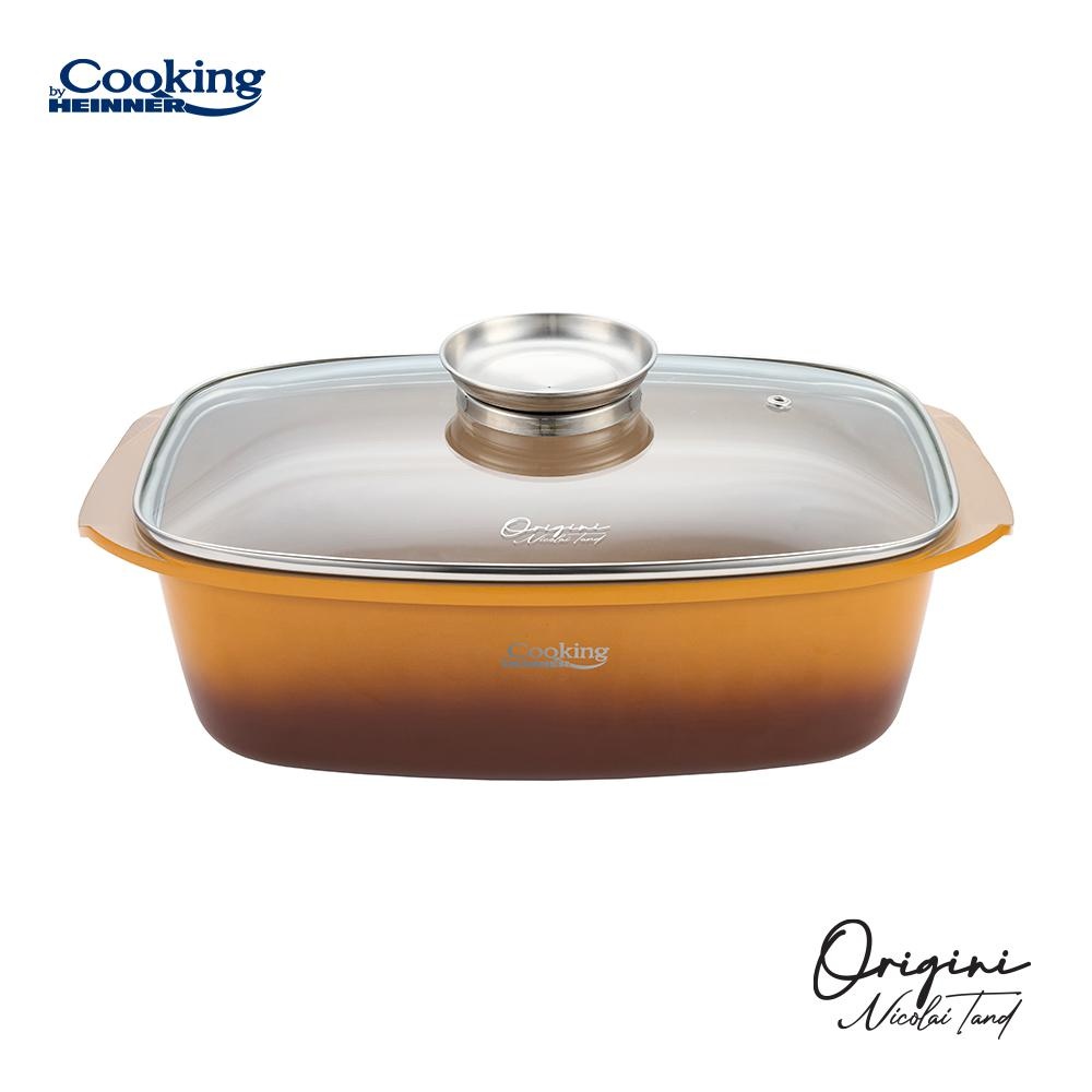 TAVA ROASTER DIN ALUMINIU TURNAT + CAPAC 39 X 22.5 X 11 CM, 5.3L, NICOLAI TAND, ORIGINI, COOKING BY HEINNER - 1 | YEO