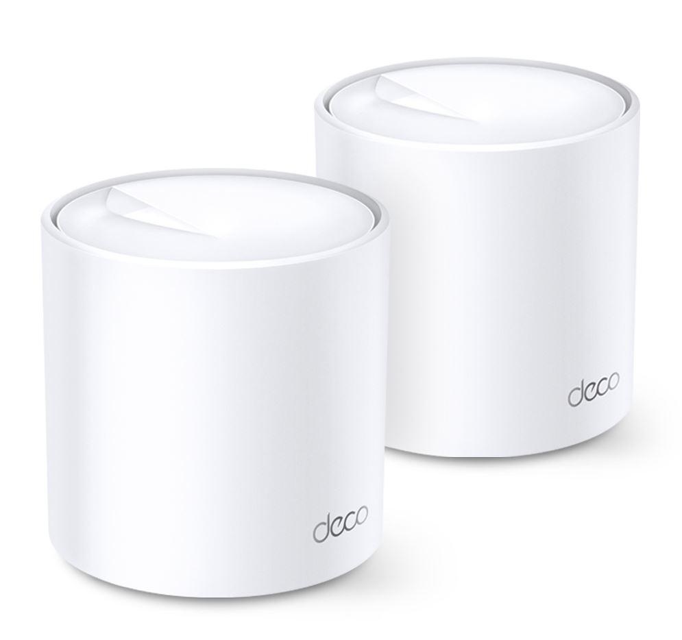 TP-Link AX1800 whole home mesh Wi-Fi 6 System, Deco X20(2-pack); Wireless Standards: IEEE 802.11a/n/ac/ax 5GHz, IEEE 802.11b/g/n/ax 2.4GHz, Signal Rate: 575 Mbps on 2.4GHz, 1200 Mbps on 5GHz, 1024QAM on 2.4GHz and 5GHz, 2 X 10/100/1000 Mbps RJ45 ports,