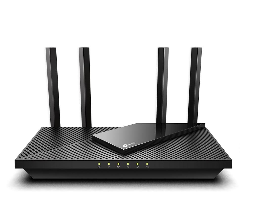 TP-Link Wireless Router, ARCHER AX55 ;WI-FI 6 ,dual band AX3000 5 GHz: 2402 Mbps (802.11ax), 2.4 GHz: 574 Mbps(802.11ax), Standard and Protocol: IEEE 802.11ax/ac/n/a 5 GHz, IEEE 802.11ax/n/b/g 2.4 GHz4 x Antene Externe fixe, 1× Port WAN/LAN Gigabit, 4×